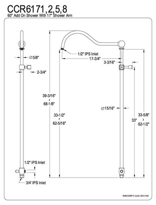 Vintage 60" Add on Shower with 12" Shower Arm