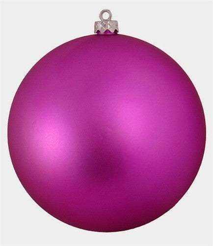 8" Matte Commercial Shatterproof Christmas Ball Ornament, Pink Magenta