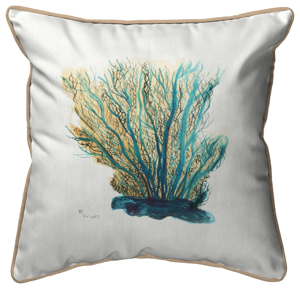 Blue Coral Extra Large Zippered Pillow 22x22