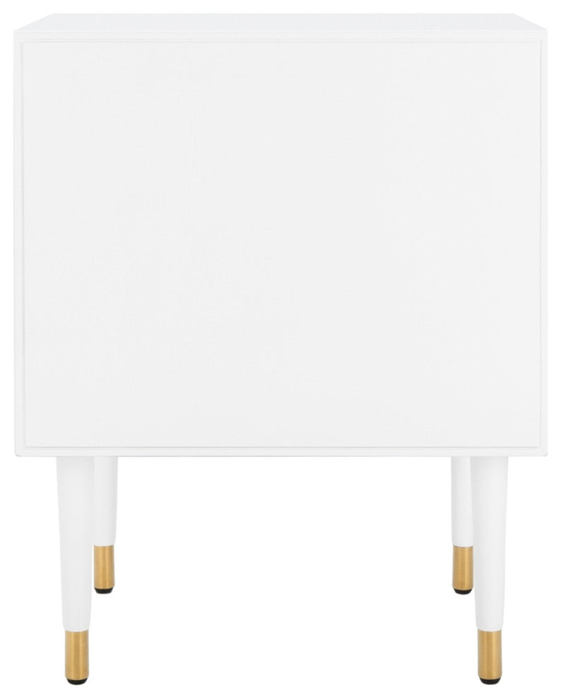 Safavieh Couture Neptune 2 Drawer Side Table, White/Gold