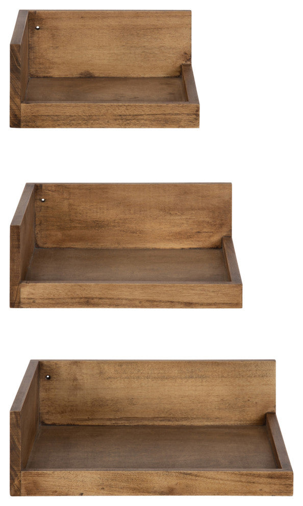 Levie Corner Shelf Set, Natural 3 Piece