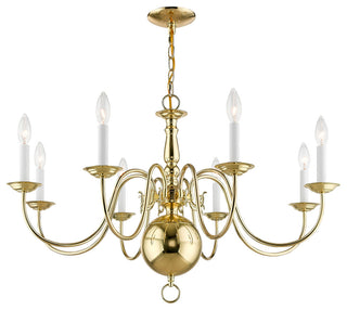 Williamsburgh Chandelier, Polished Brass