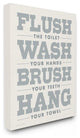 Flush Wash Brush Hang Bold Gray and White Textured Typography, Canvas, 30"x40"