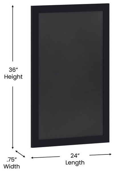 Canterbury Wall Mount Magnetic Chalkboard Sign Set, Black, 24" X 36"