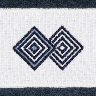 Linum Home Textiles Noah Embellished, Midnight Blue, Washcloth, Single