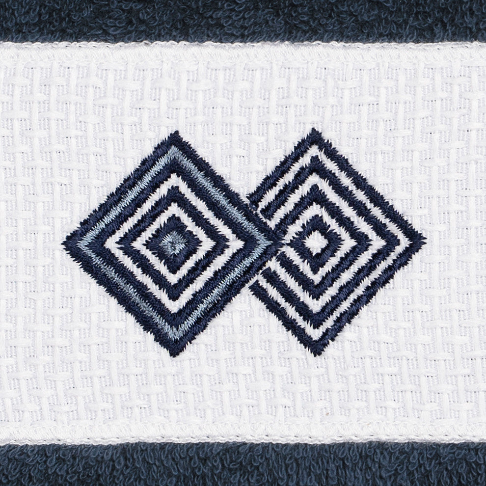 Linum Home Textiles Noah Embellished, Midnight Blue, Washcloth, Single