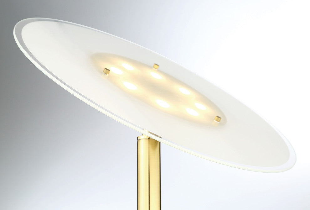 Tampa Single Pole Floor Lamp, Satin Brass