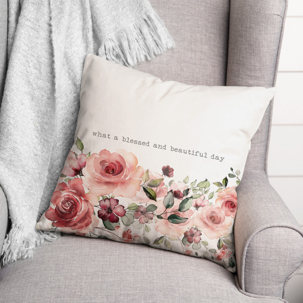 What a Blessed and Beautiful Day 18x18 Spun Poly Pillow