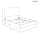 Square Upholstered Bed, Velvet Caribbean, King