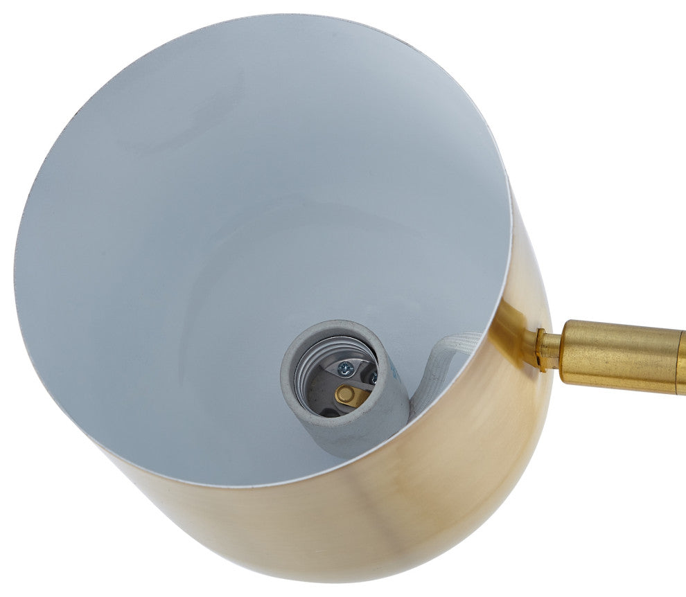 Inspired Home Kailah Floor Lamp, Foot Switch, 2 Lights, Brass