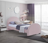 Brody Velvet Upholstered Bed, Pink, Twin