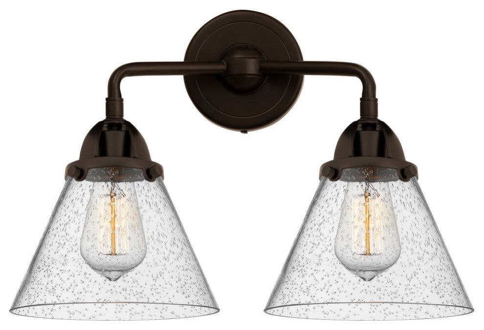 Large Cone Bath Vanity Light, Oil Rubbed Bronze, Seedy, Seedy