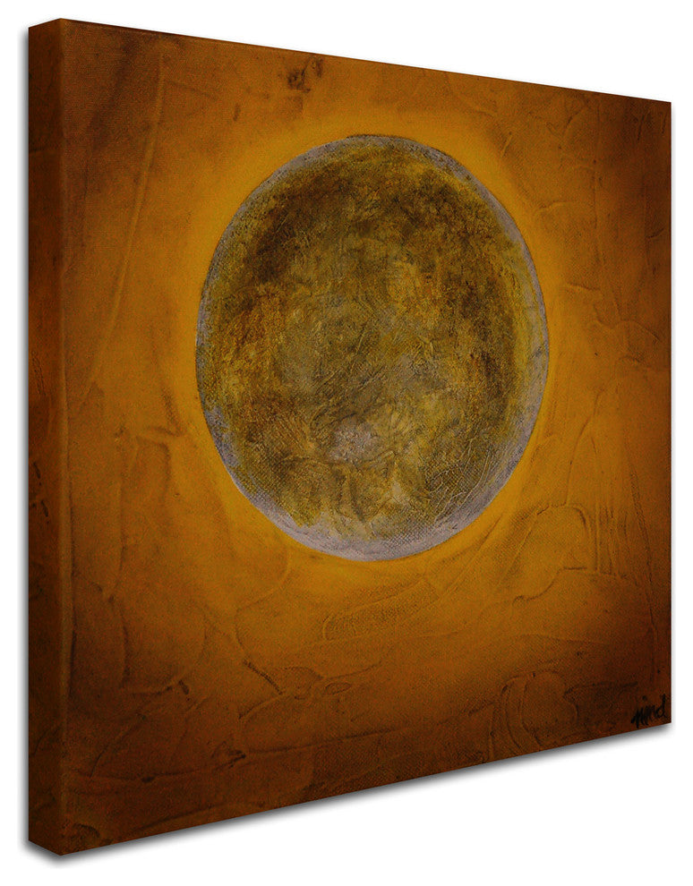 'Moon on Yellow' Canvas Art by Nicole Dietz