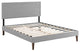 Modway Josie King Fabric Platform Bed With Squared Tapered Legs, Light Gray