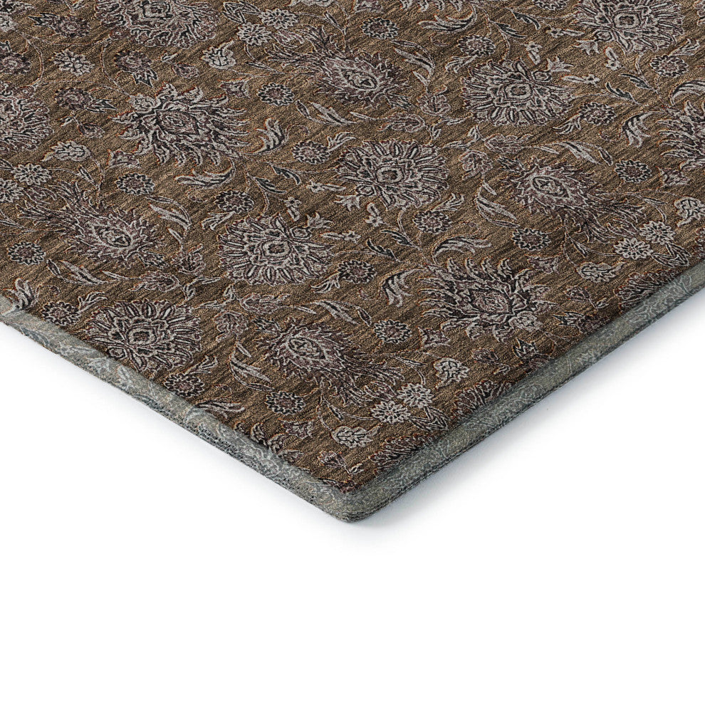 Premium Machine Washable Mayfield AMF702 Chocolate 8' x 8' Round Rug