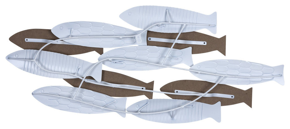Wood and Metal Fish Shaped Wall Art