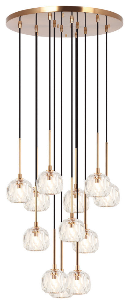 Matteo Lighting C61442AGBK Pendant, Aged Gold Brass Finish