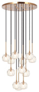 Matteo Lighting C61442AGBK Pendant, Aged Gold Brass Finish