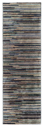Surya Quartz QTZ-5033 2'6"x10' Rug, Denim/Sage/Navy/Ink/Dark Brown/Taupe