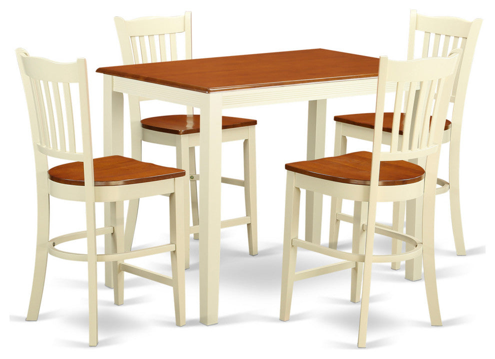 5 Pc Counter Height Dining Set - Counter Height Table And 4 Kitchen Chairs