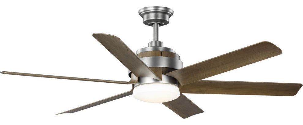 Kaysville 6-Blade Chestnut 56" DC Motor LED Urban Industrial Ceiling Fan