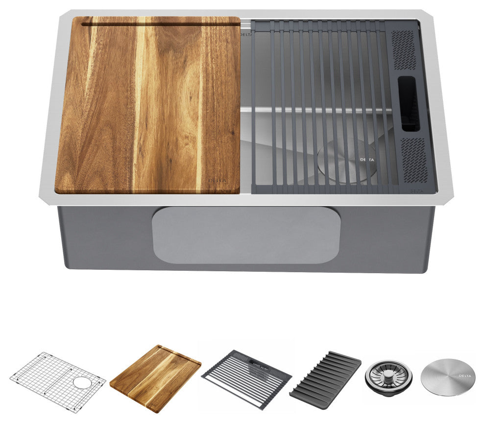 Delta 95B932-27S Lorelai 27"? Workstation Kitchen Sink Undermount - Stainless