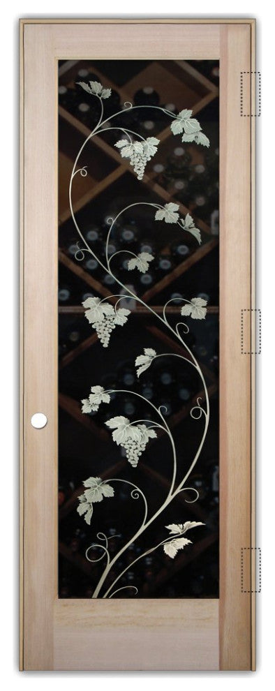 Wine Door - Vineyard Grapes Unfurled - Douglas Fir (stain grade) - 30" x 84"...