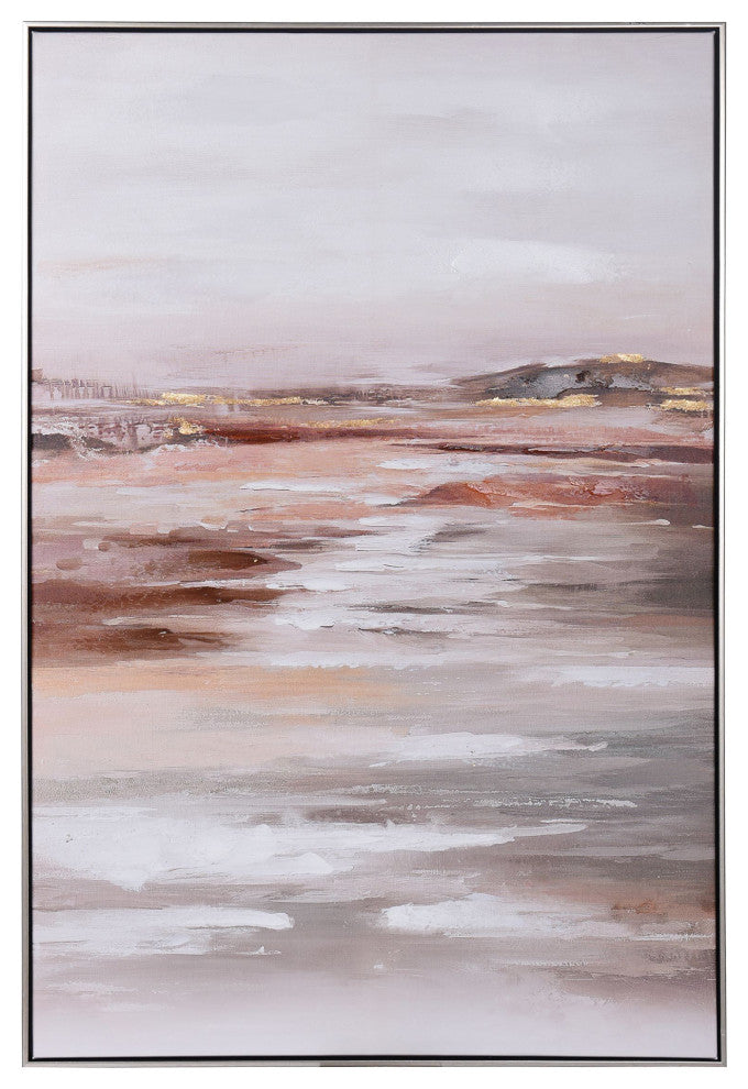 Warm Beach Scenic Art Print on Canvas- Framed