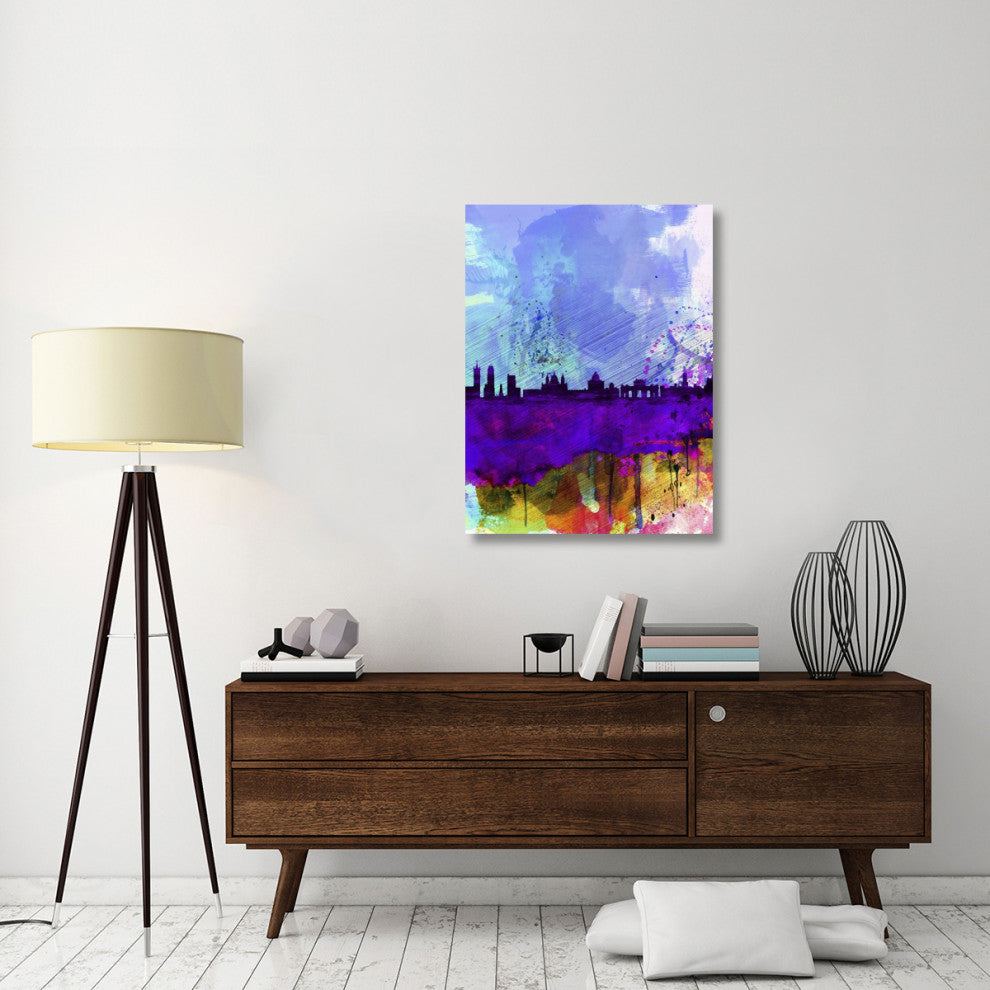 "Madrid Watercolor Skyline" Fine Art Print