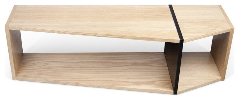 Blanston Modern Modular Stackable Display Shelves, Oak/ Black
