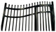 Aleko VIENNA Style 12' Steel Dual Swinging Driveway Gate With Pedestrian Gate