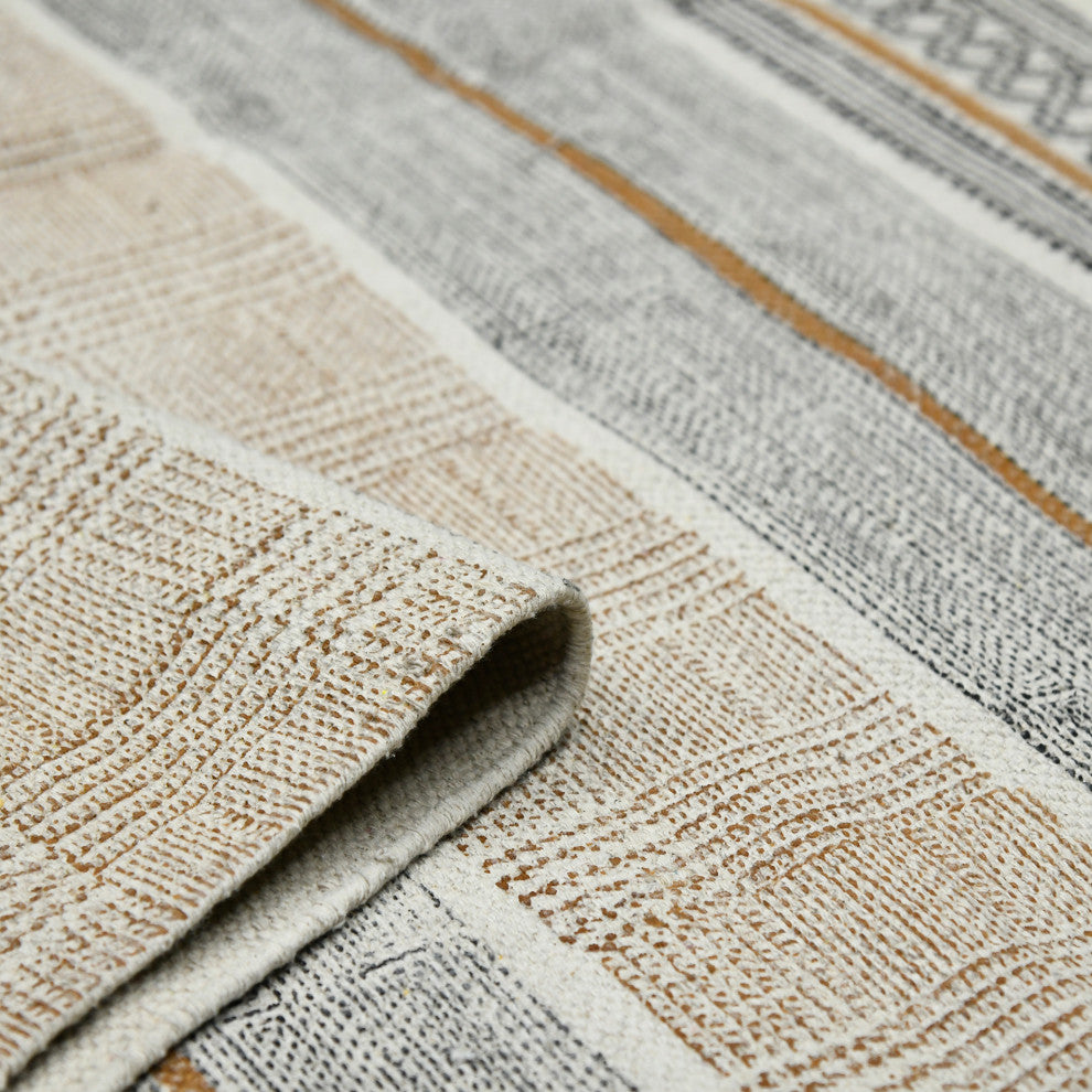 DUNE Briel Area Rug, Brown, 3' x 5', Geometric