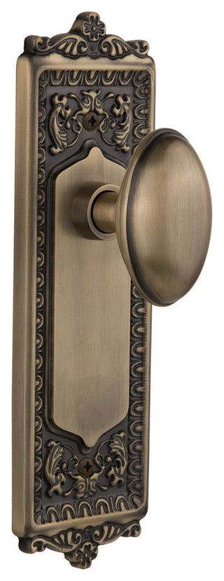 Egg & Dart Plate Passage Homestead Knob, Antique Brass