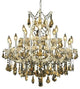Elegant Maria Theresa Dining Room Light, Chrome Finish With Royal Cut Crystal