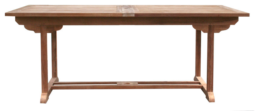 Teak Wood Italy Rectangular Double Extension Outdoor Patio Dining Table