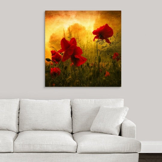 "Red for Love" Wrapped Canvas Art Print, 35"x35"x1.5"
