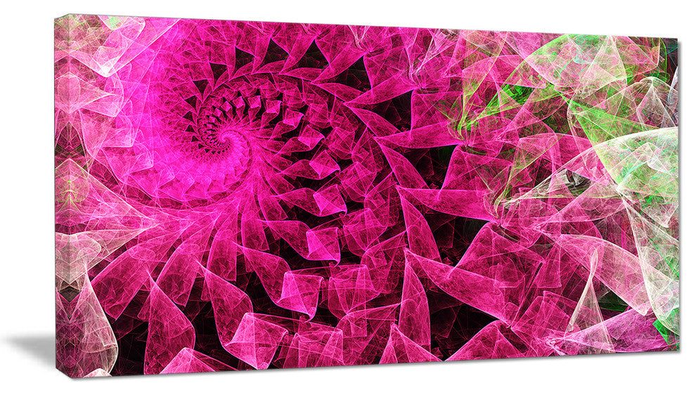 Pink Spiral Kaleidoscope, Abstract Wall Art Canvas, 32x16