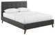 McKenzie Queen Biscuit Tufted Upholstered Fabric Platform Bed