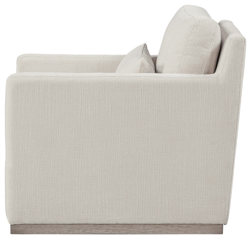 Upholstered Fabric Armchair, Cream