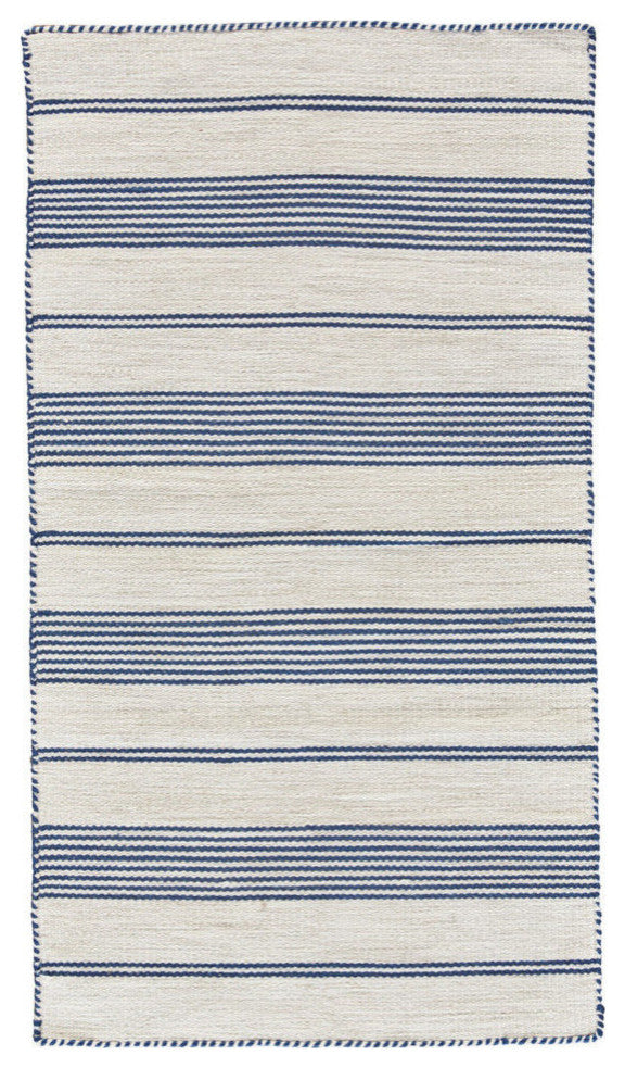 Weave & Wander Granberg Eco-Friendly PET Rug, Navy, 5' X 8'