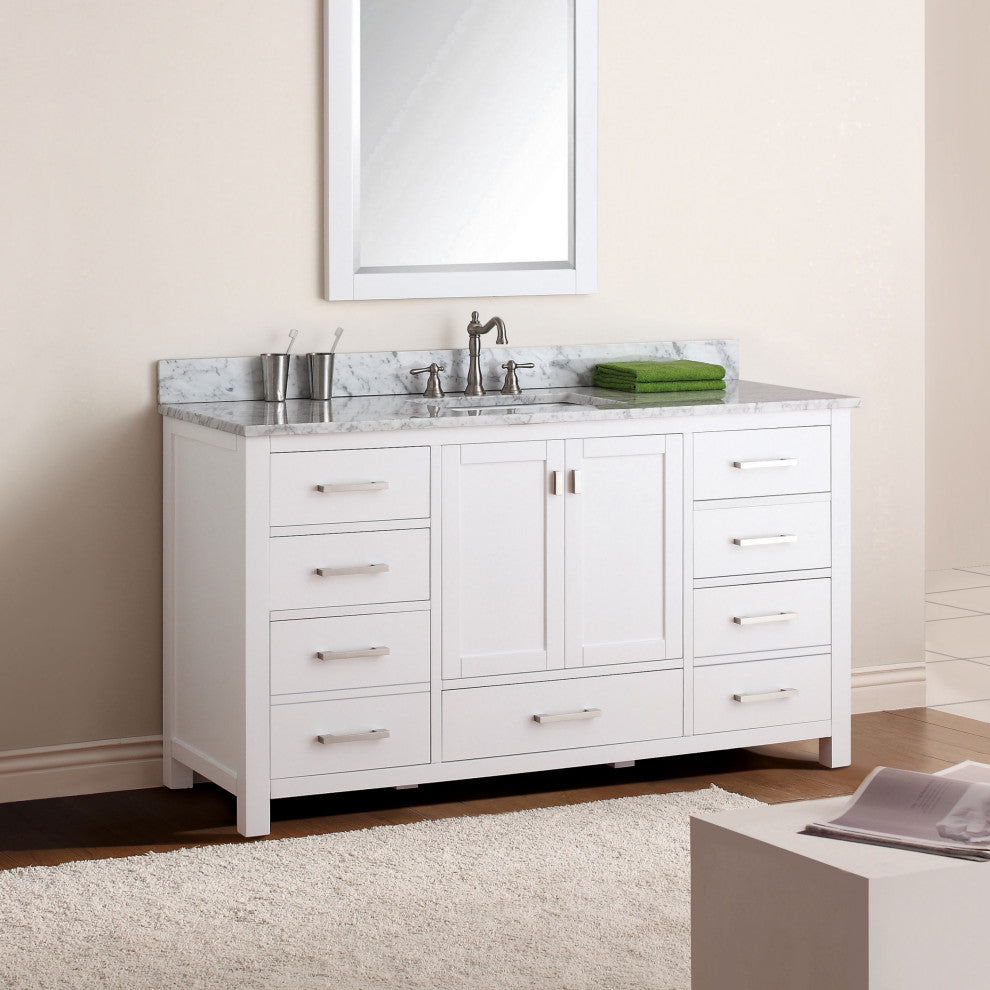 Avanity Modero 60" Single Vanity Only, White Finish