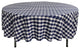 LA Linen Round Gingham Checkered Tablecloth, White and Navy, 90" Round