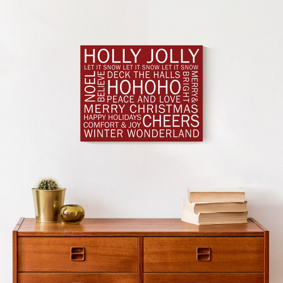 Christmas Sayings Red 1 11x14 Canvas Wall Art