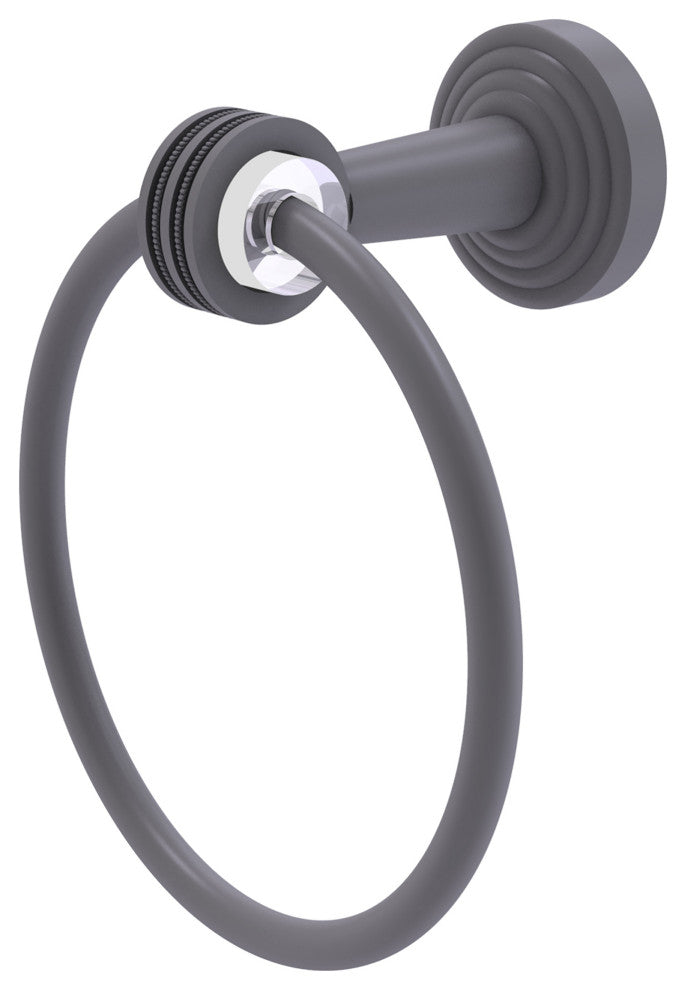 Pacific Beach Towel Ring with Dotted Accents, Matte Gray