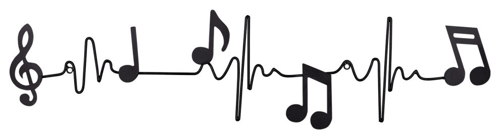 Black Metal Sound Wave Wall D"cor