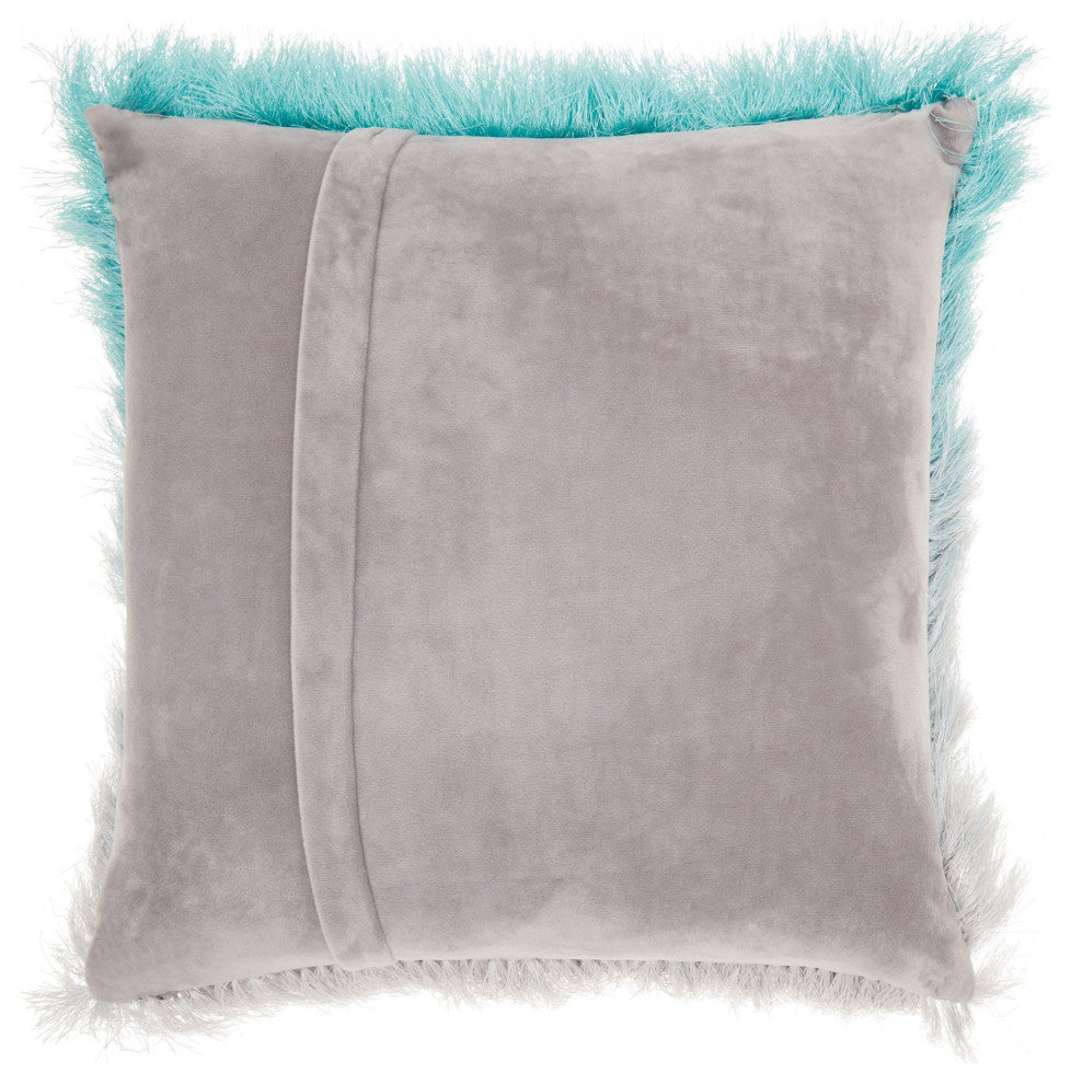 Plush Turquoise Silver Accent Throw Pillow