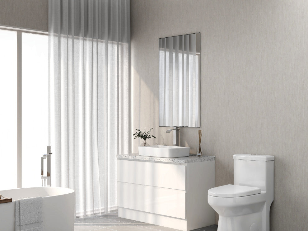 Rectangle Above Counter Porcelain Ceramic Bathroom Vessel Vanity Sink Art Basin