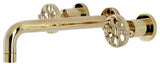 KS8022RX Two-Handle Wall Mount Tub Faucet, Polished Brass