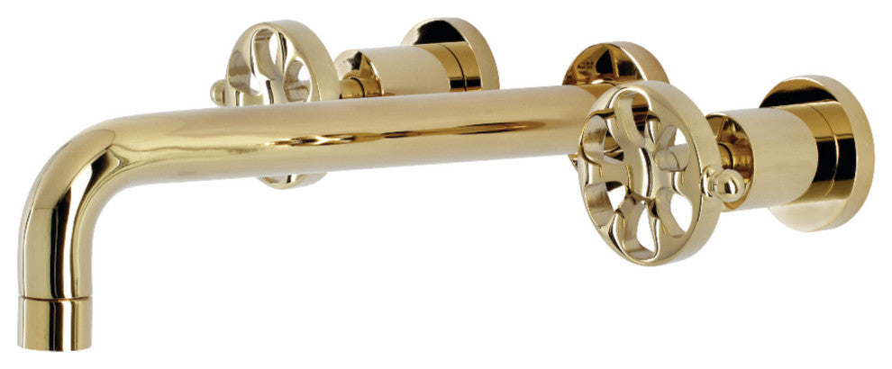 KS8022RX Two-Handle Wall Mount Tub Faucet, Polished Brass