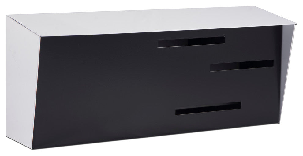 Mid Century Modern Mailbox, White and Black